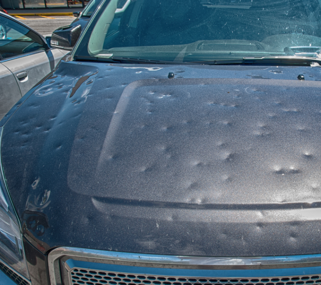 Hail Storm Damage to Car Hail Storm Damage to Car