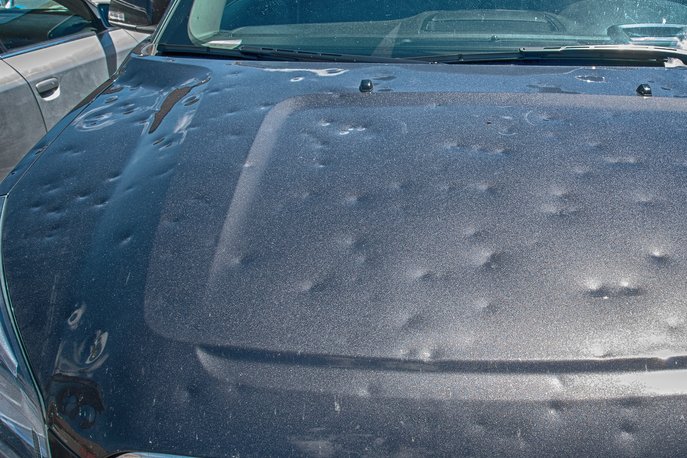 Hail Storm Damage to Car
